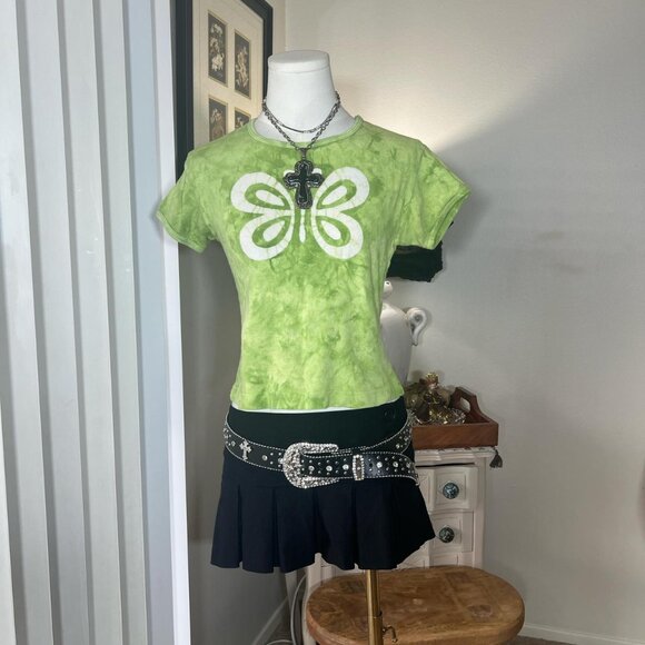 Y2k Butterfly Tie Dye Baby Tee - Picture 1 of 4